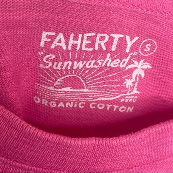 Faherty Sunwashed Slub Muscle Tank Organic Cotton In Cone Flower Pink S - Picture 7 of 9